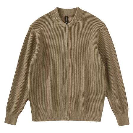 Double-zipper Design Cardigan Sweater for Men Solid Color Knitwear